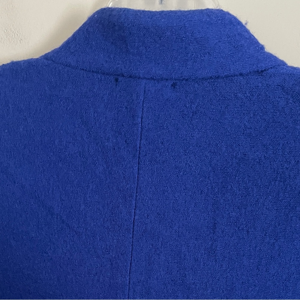 For Cynthia Blue Long Cardigan Jacket Size Large Asian Style Boiled Wool Artsy - Picture 5 of 9